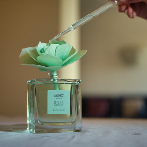 MUHA' | Geurverspreider voor ruimtes Roos Diffuser, Vanille en Pure Amber Geur, Ruimteverfrisser met Roos van Berkenhout, 200 ml formaat MUHA' | Geurverspreider voor ruimtes Roos Diffuser, Vanille en Pure Amber Geur, Ruimteverfrisser met Roos van Berkenhout, 200 ml formaat